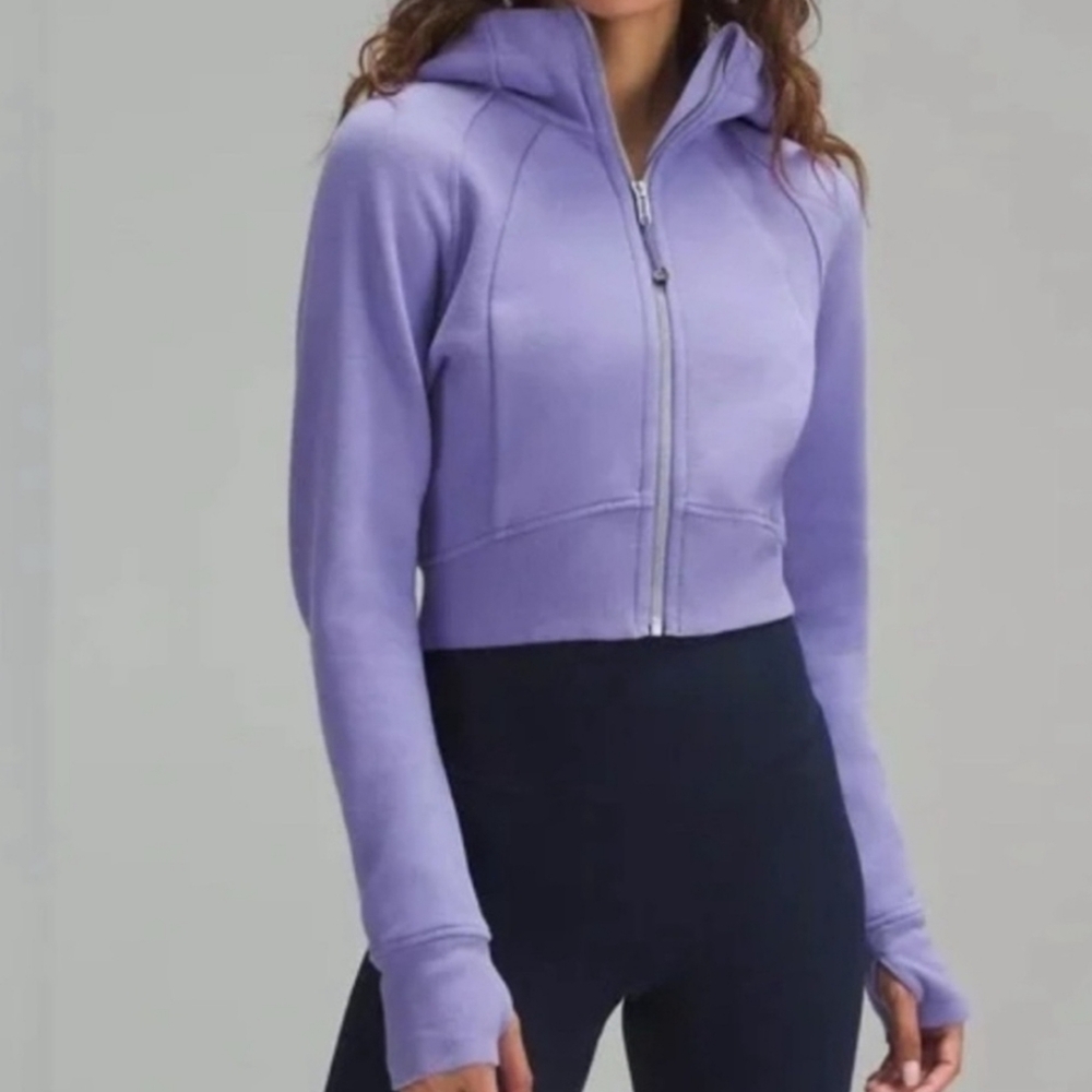 Lululemon Scuba Full-Zip Cropped Hoodie -
Dark Lavender